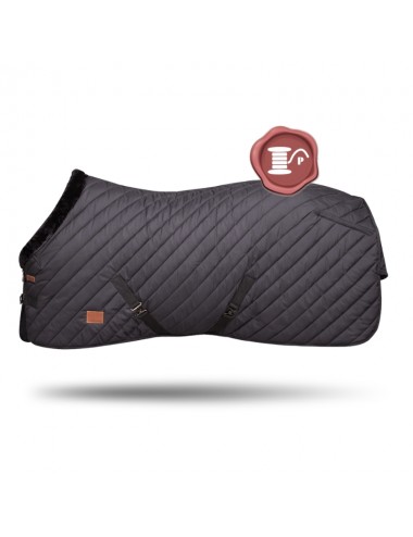 Paddock Sports - Couverture d'écurie Diagonal 400 g Personnalisable - Noir